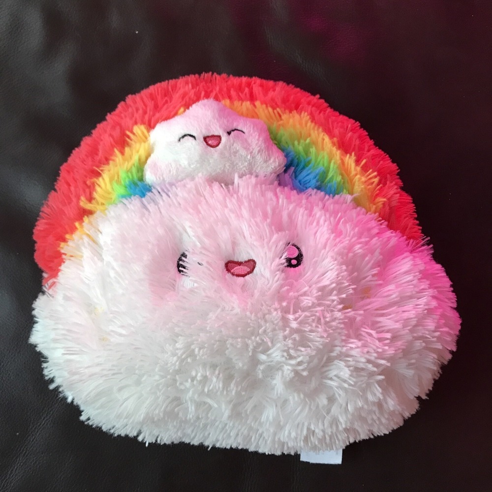 Squishable Rainbow Cloud 8" Soft White Plush Small Pillow Stuffed Toy Furry 2018